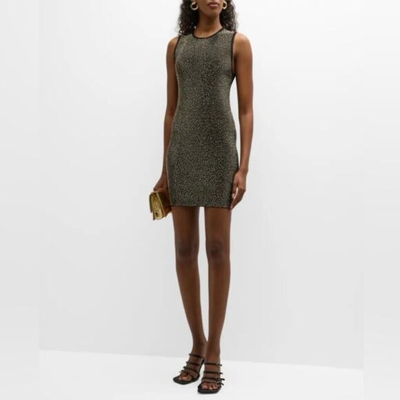 Alice + Olivia Black Silver Darina Embellished Tank Mini Dress Size XS - Picture 1 of 8